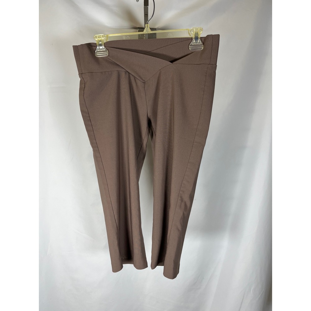 Marianne Brown‎ Crossover V-Waist Capri Pants Cropped Trousers 15795-03UB Size 8